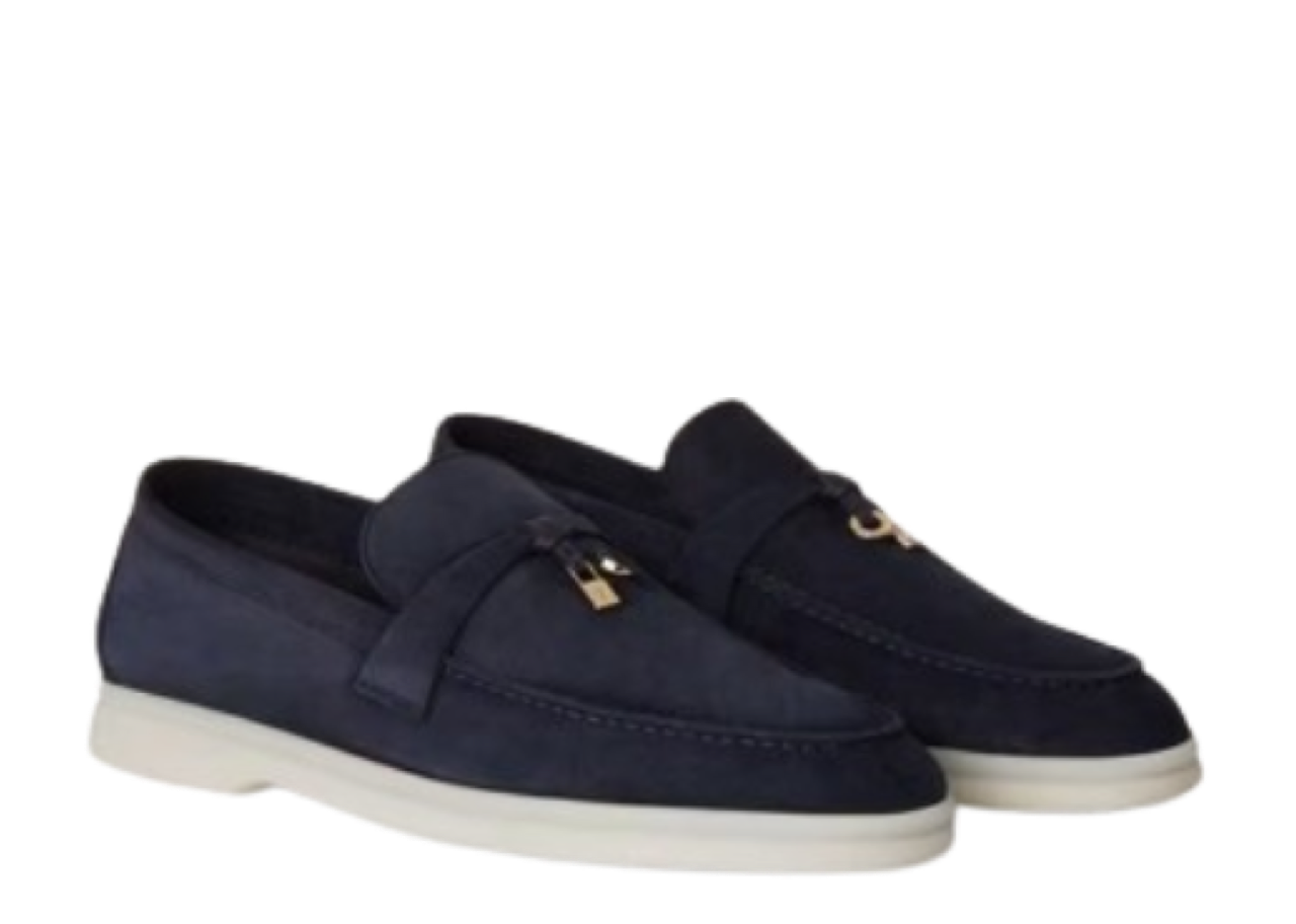 Loro Piana Summer Charms Walk Loafers Argo Blue Melange - photo 2