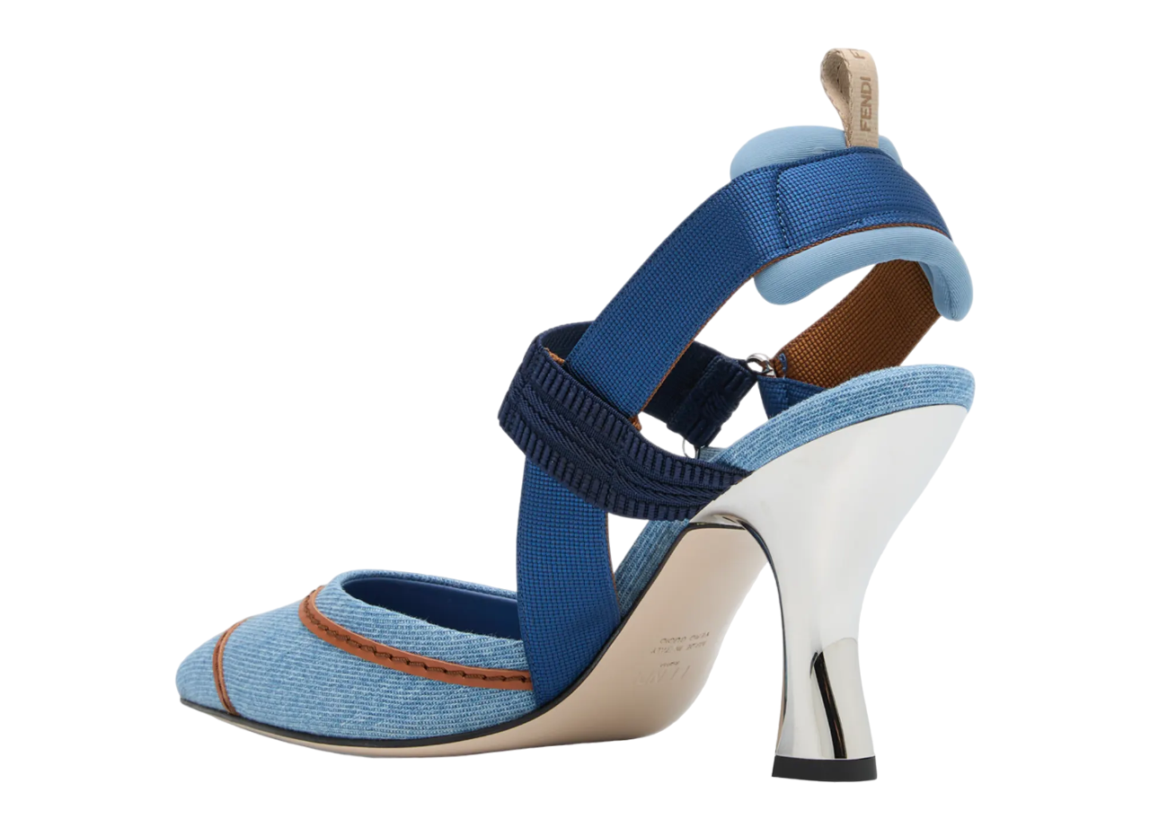 Fendi Colibri 85mm Denim Slingback Pumps - photo 3