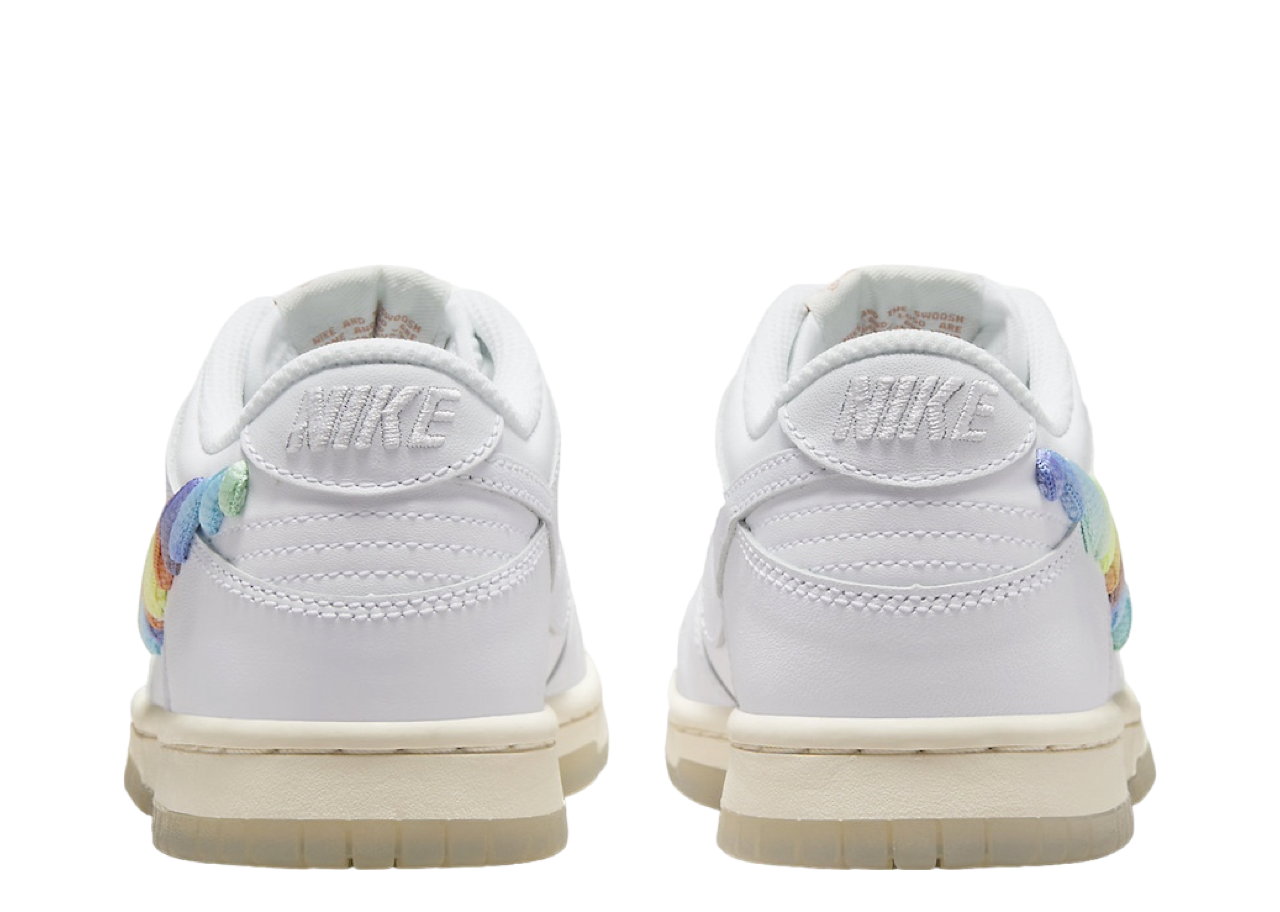 Nike Dunk Low SE Rainbow Lace Swoosh White (Grade School) - photo 3
