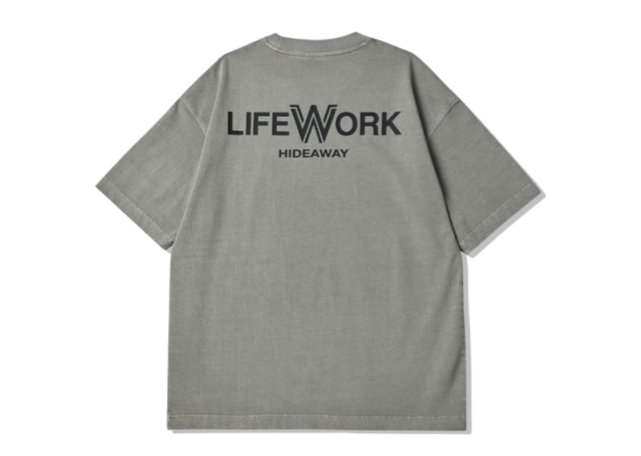 Lifework Square Waffen Pigment T-Shirt Light Grey - photo 2