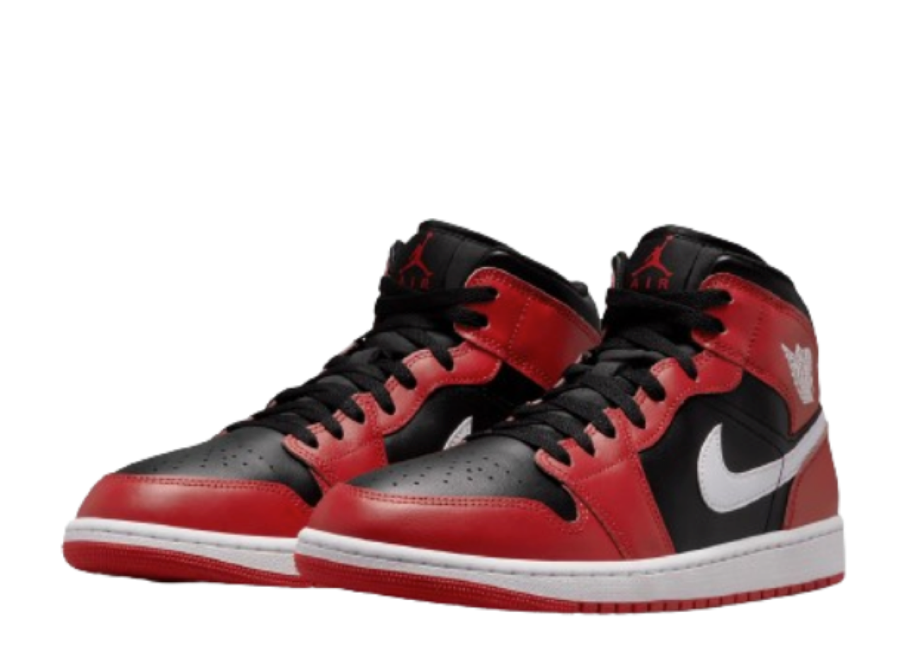 Air Jordan 1 Mid Black White Gym Red - photo 2