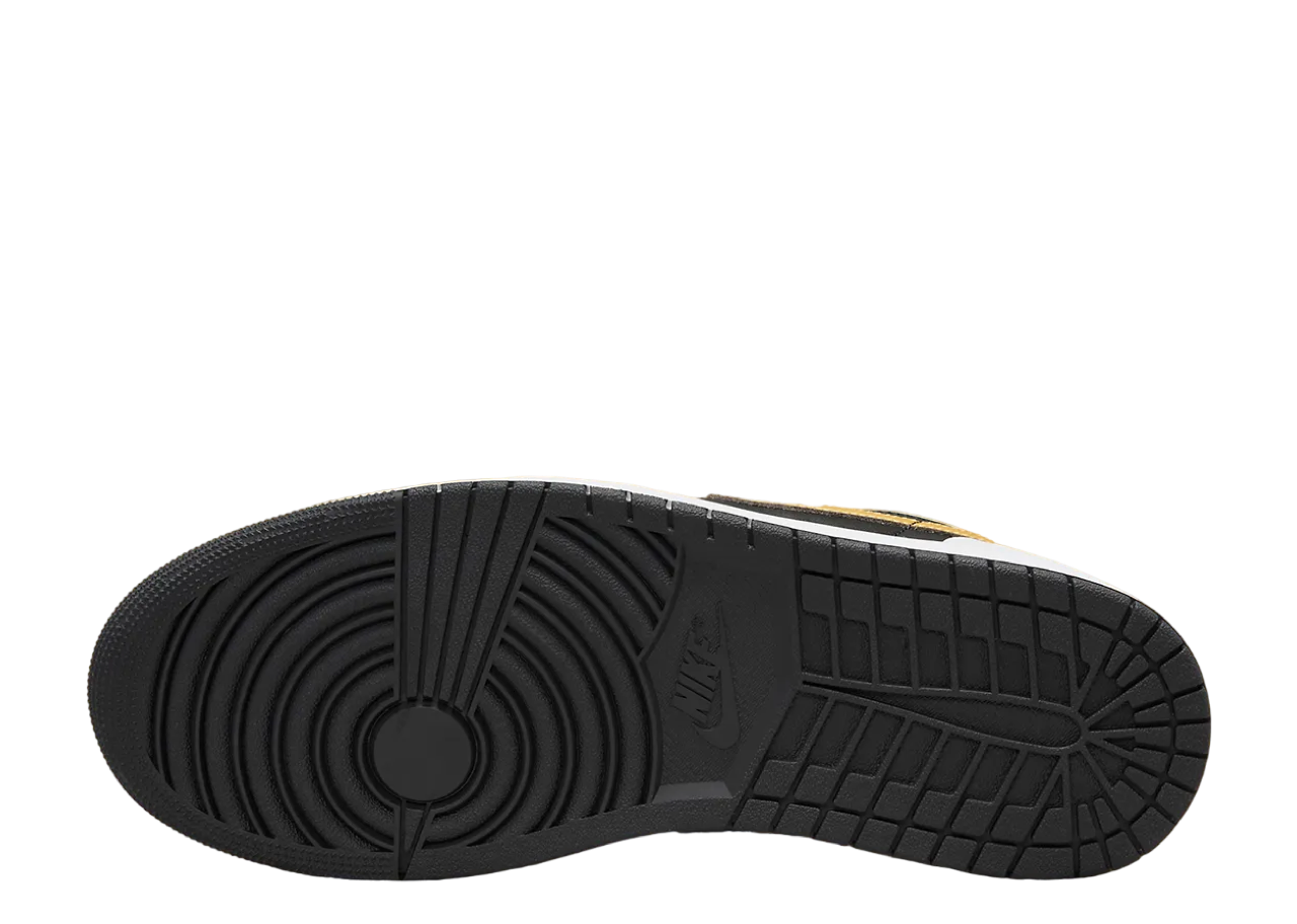 Air Jordan 1 Low White Black Metallic Gold Swoosh - photo 4