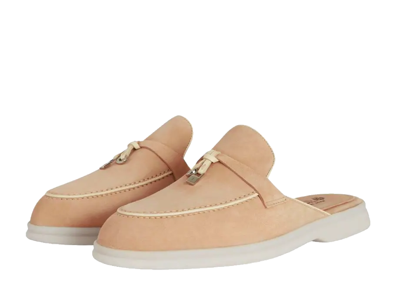 Loro Piana Summer Charms Walk Mules Suede Pink Reef - photo 2