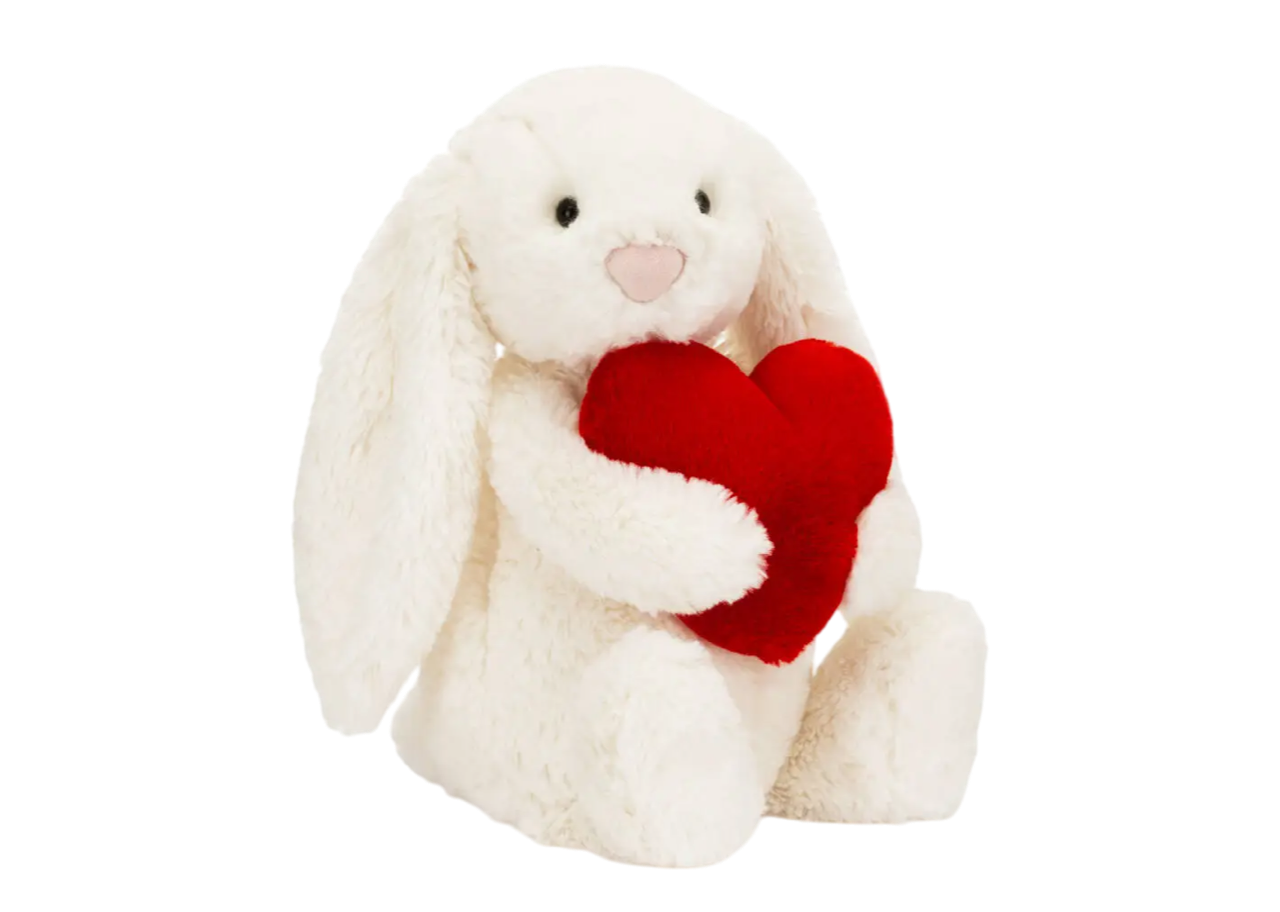 Jellycat Bashful Red Love Heart Bunny Cream Medium - photo 2