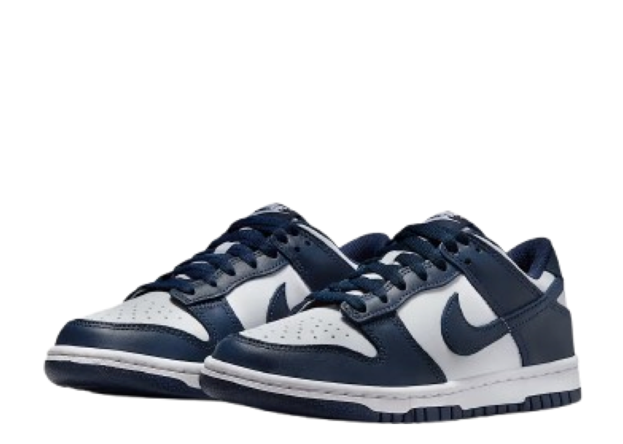 Nike Dunk Low White Midnight Navy (Grade School) - photo 2