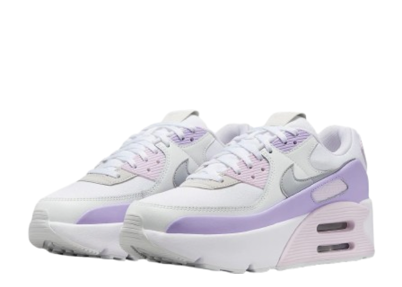 Nike Air Max 90 LV8 White Hydrangeas Summit White Wolf Grey (Women's) - photo 2