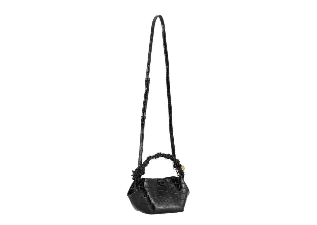 Ganni Mini Bou Bag Croco Patent Black - photo 3