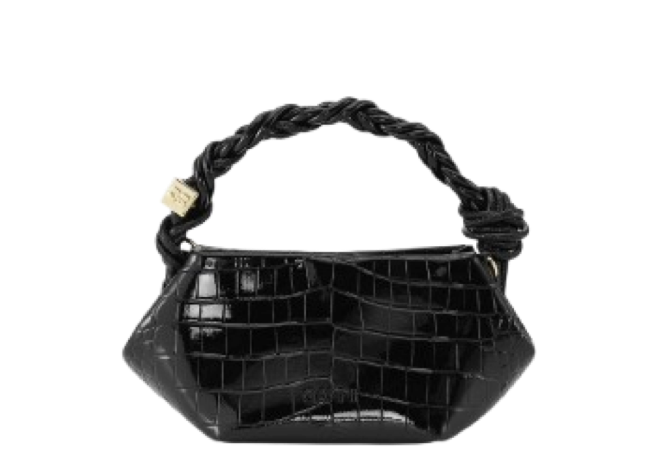 Ganni Mini Bou Bag Croco Patent Black - photo 2