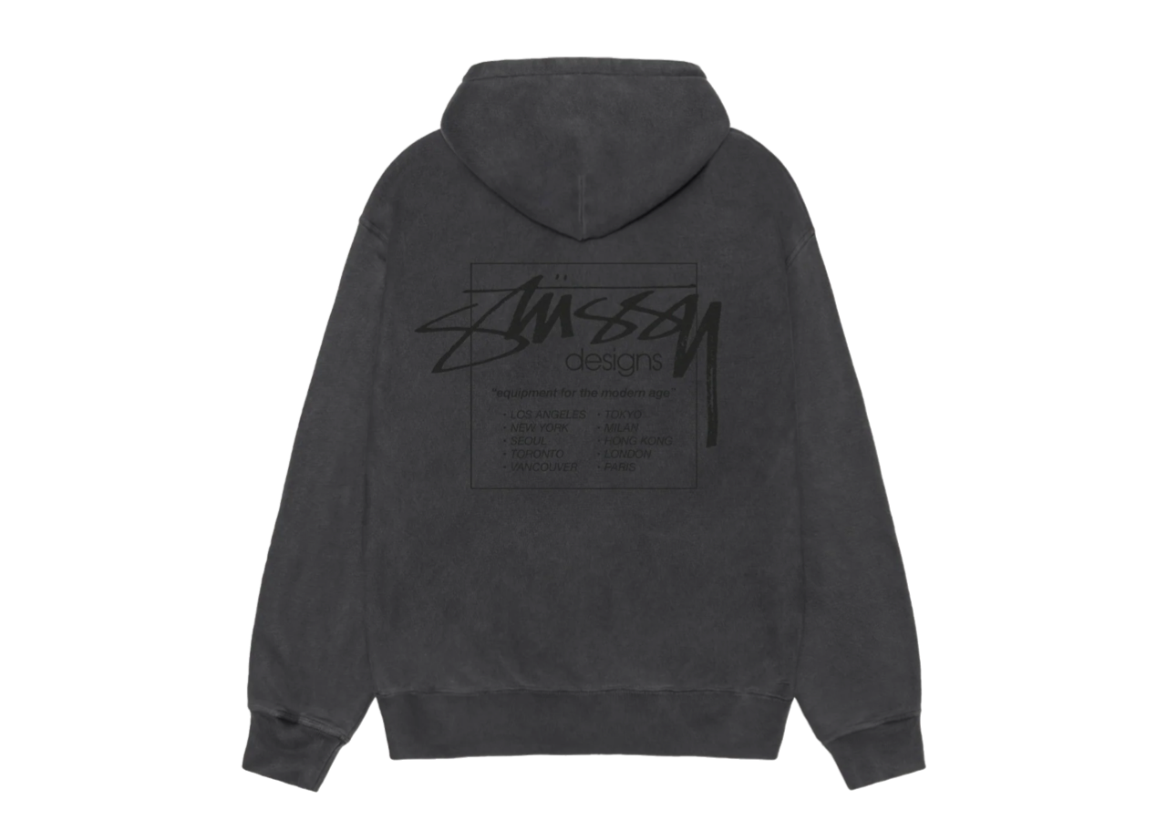 Stussy Modern Age Zip Hoodie Pigment Dyed Black - photo 2