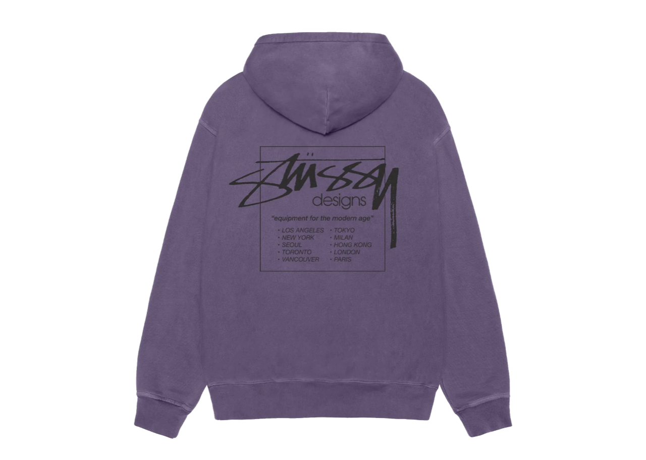 Stussy Modern Age Zip Hoodie Pigment Dyed Grape - photo 2