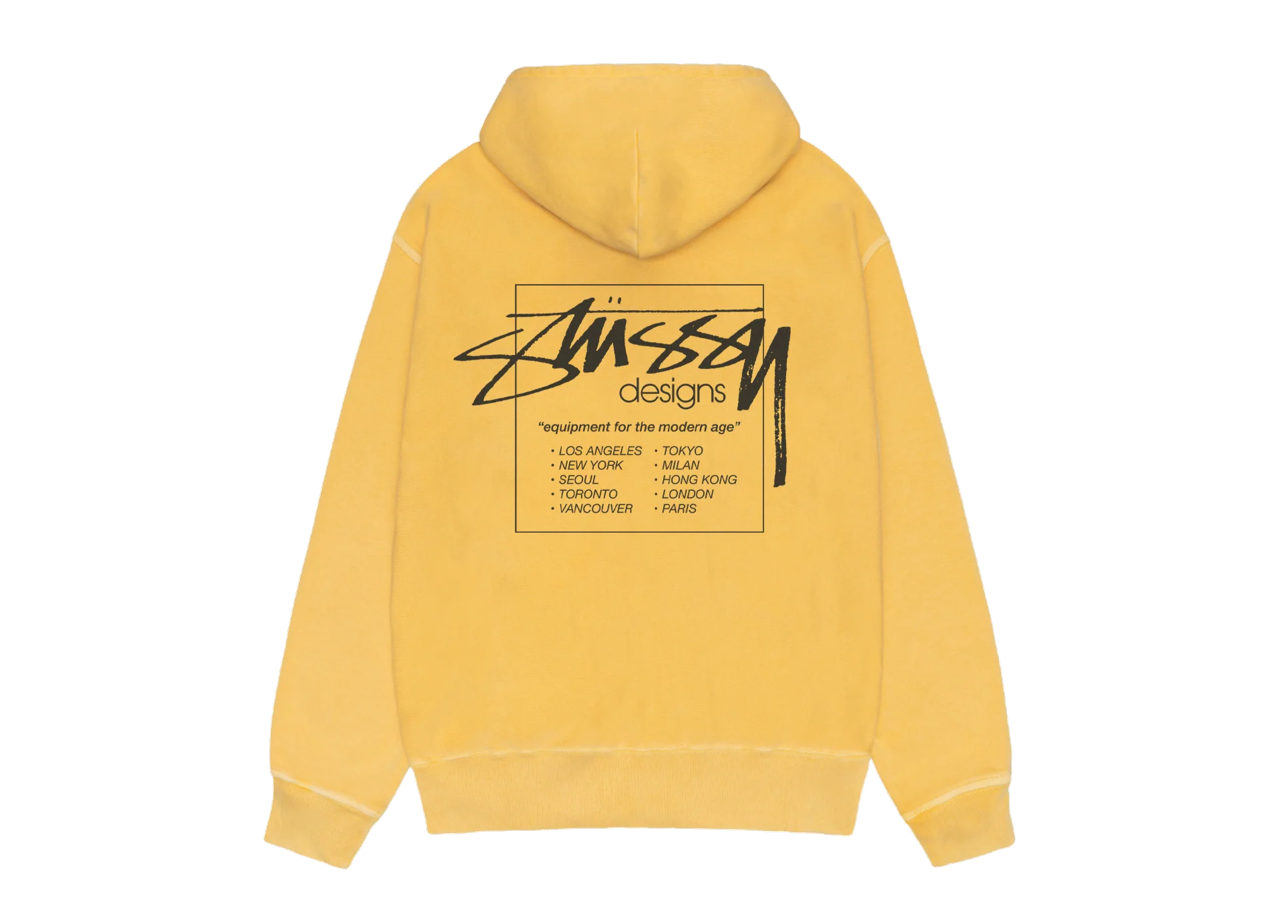 Stussy Modern Age Hoodie Pigment Dyed Yellow - photo 2