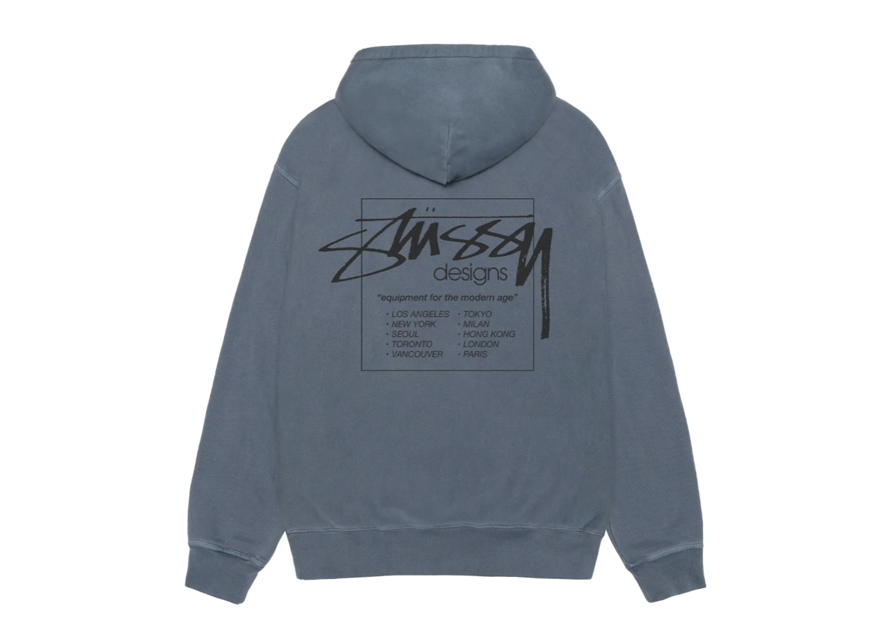 Stussy Modern Age Hoodie Pigment Dyed Navy - photo 2