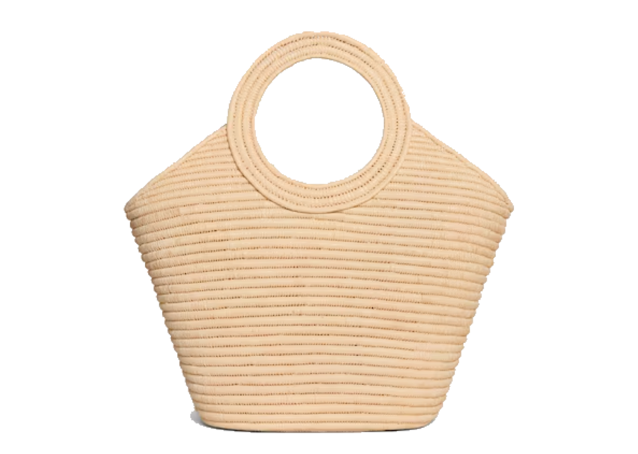 Celine Braided Panier In Raffia Bag Natural - photo 3