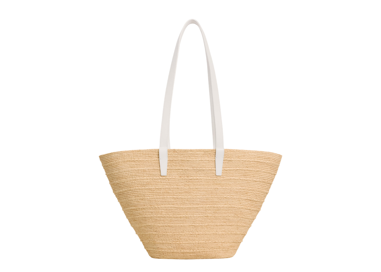 Celine Medium Supple Celine Classic Panier In Raffia Rice - photo 2