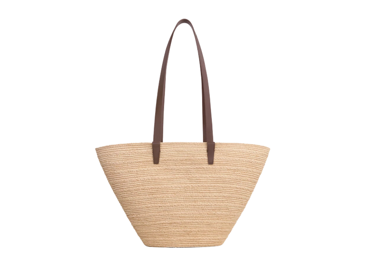 Celine Medium Supple Celine Classic Panier In Raffia Glazed Brown - photo 2