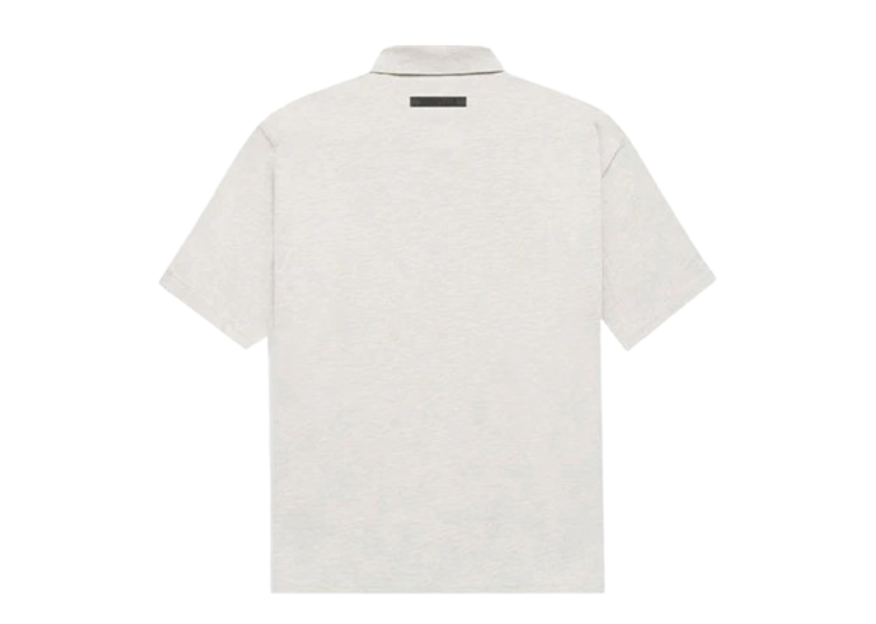 Fear of God Essentials FW21 Polo Shirt Light Heather Oatmeal - photo 2