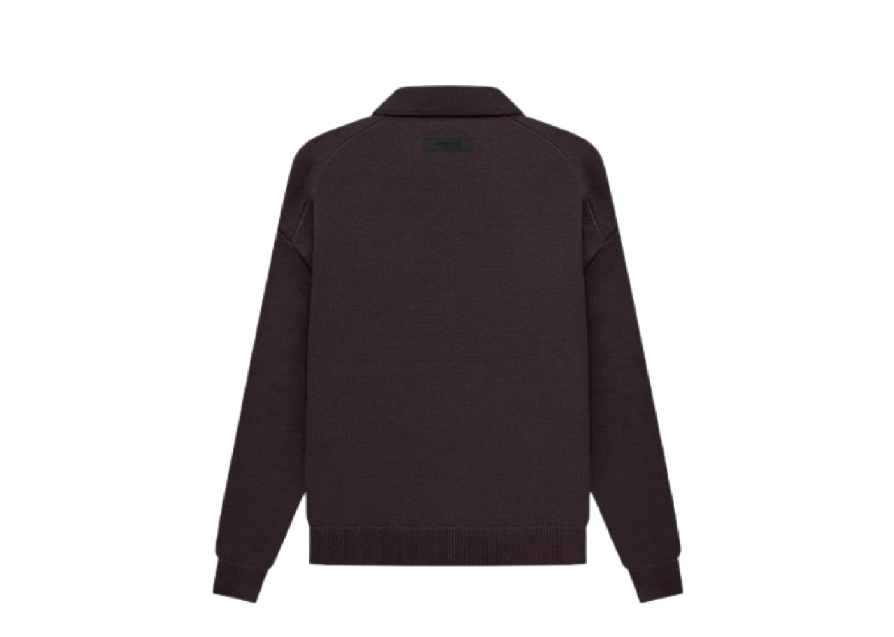 Fear of God Essentials SS23 Knit Long Sleeve Polo Shirt Plum - photo 2