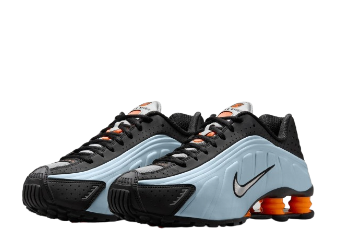 Nike Shox R4 Blue Tint Total Orange Black Metallic Silver (Women's) - photo 2