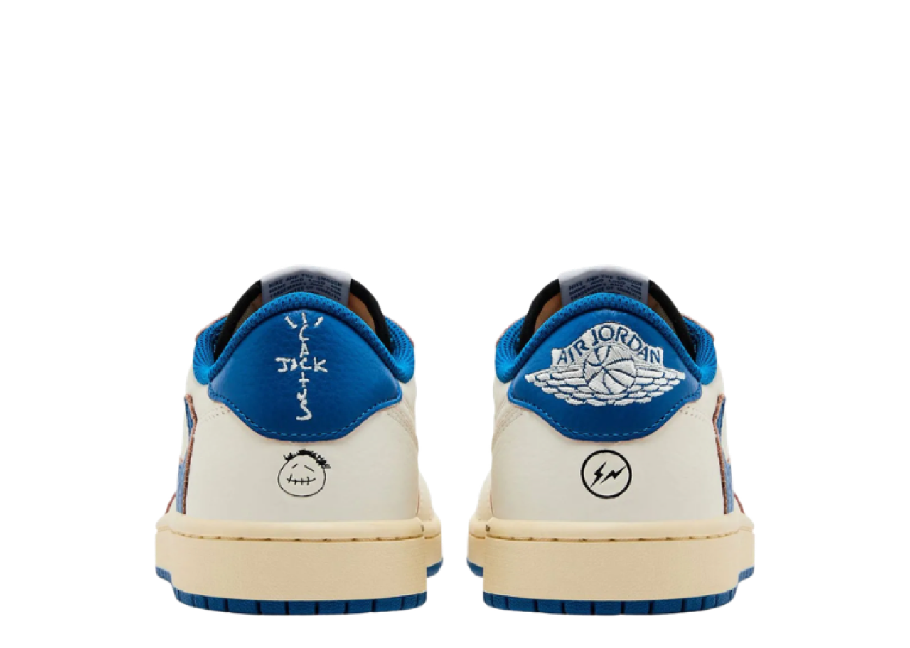 Air Jordan 1 Retro Low OG SP Fragment x Travis Scott Sail Military Blue - photo 3