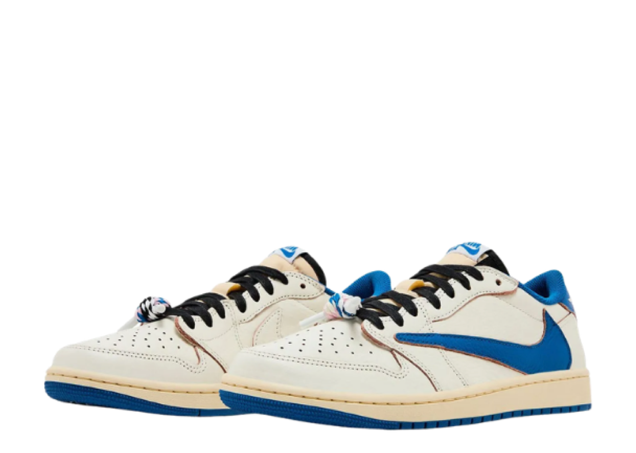 Air Jordan 1 Retro Low OG SP Fragment x Travis Scott Sail Military Blue - photo 2