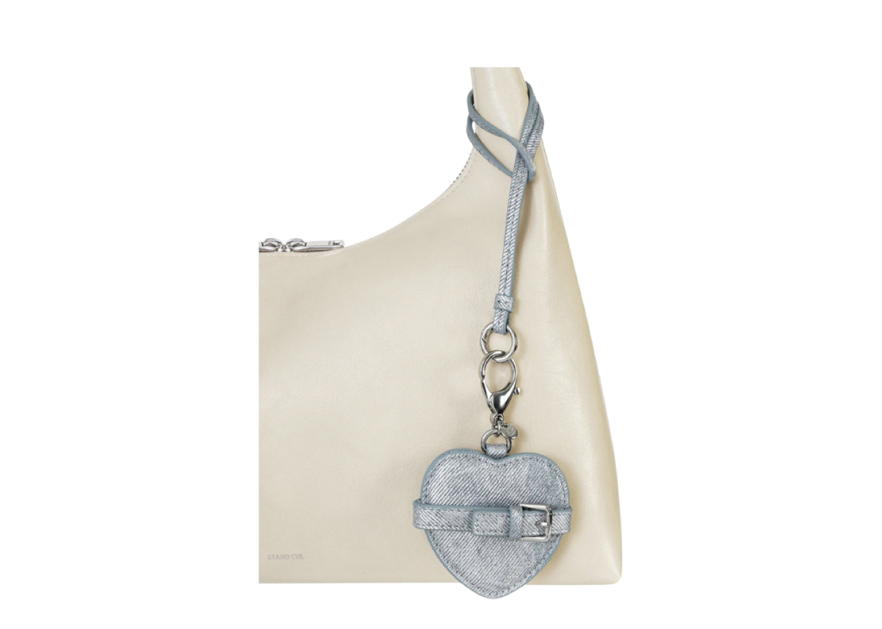 Stand Oil Belted Mirror Keyring Silver Denim - photo 4