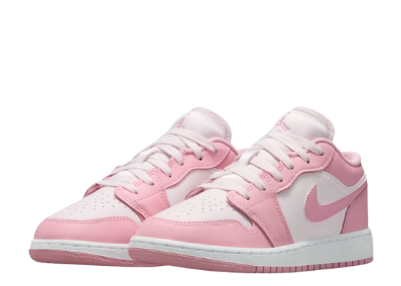 Air Jordan 1 Low Medium Soft Pink White (Grade School) - photo 2