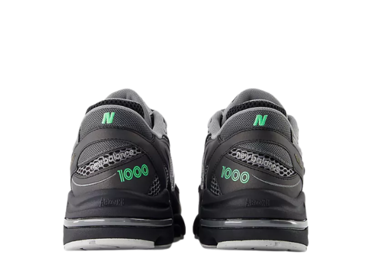 New Balance 1000 Black Dark Silver Metallic Lime Leaf - photo 3