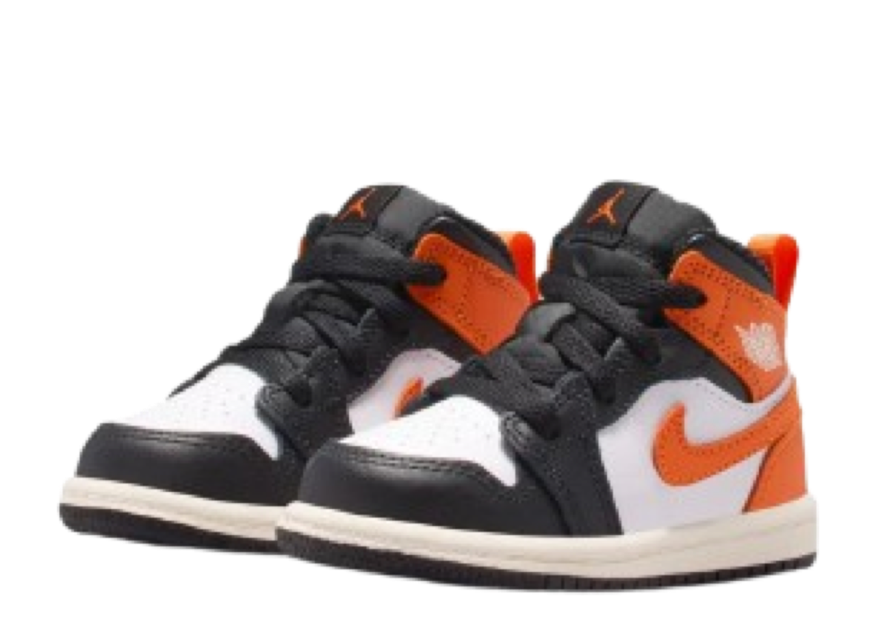 Air Jordan 1 Mid Black Toe Starfish (Toddler) - photo 2
