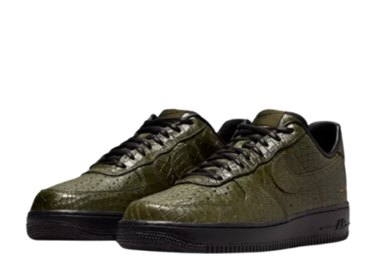 Nike Air Force 1 '07 Premium Cargo Khaki Black Metallic Gold - photo 2