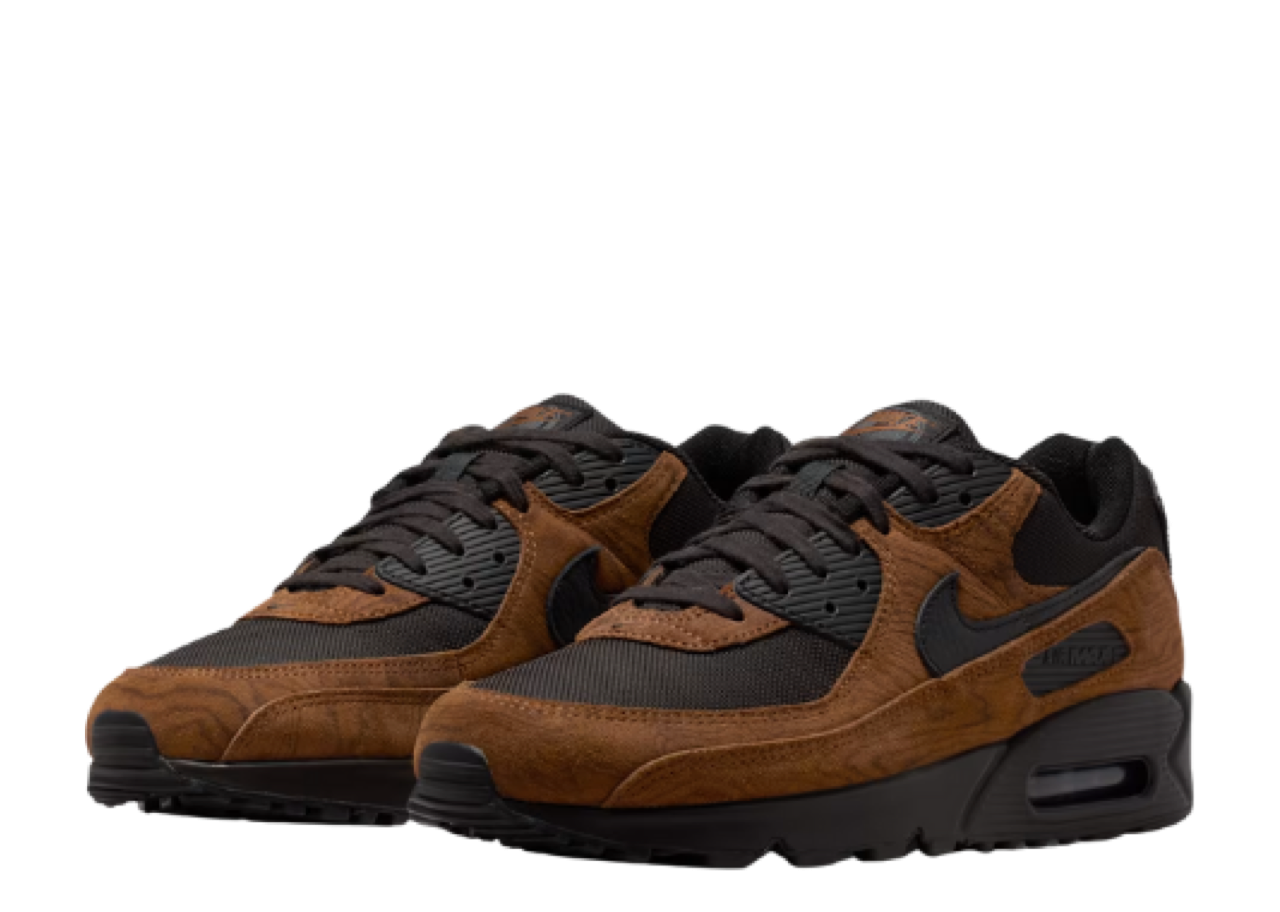 Nike Air Max 90 Premium Light British Tan Velvet Brown - photo 2