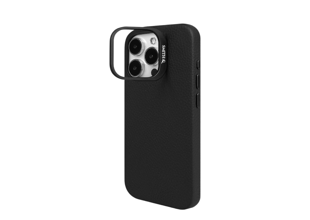Smith&Leather iPhone 16 Pro MagSafe Leather Case Kickstand Lens Frame Black - photo 3