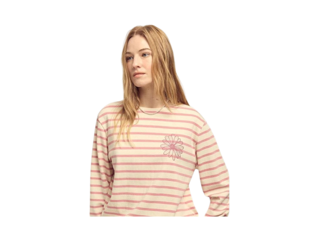 Mardi Mercredi Long Sleeve Stripe T-Shirt Pink - photo 2