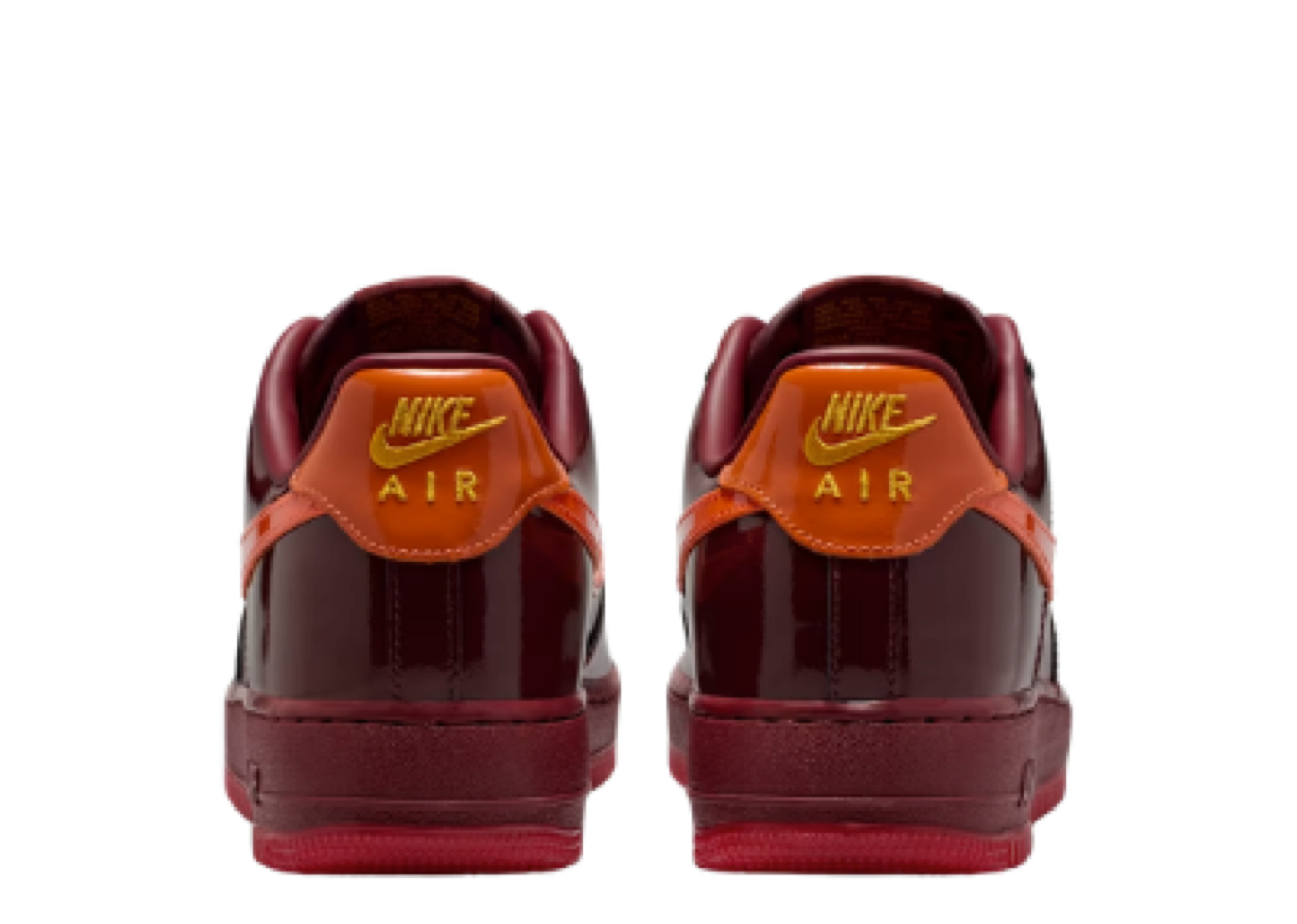 Nike Air Force 1 Low Patent Leather Dark Team Red Safety Orange - photo 3
