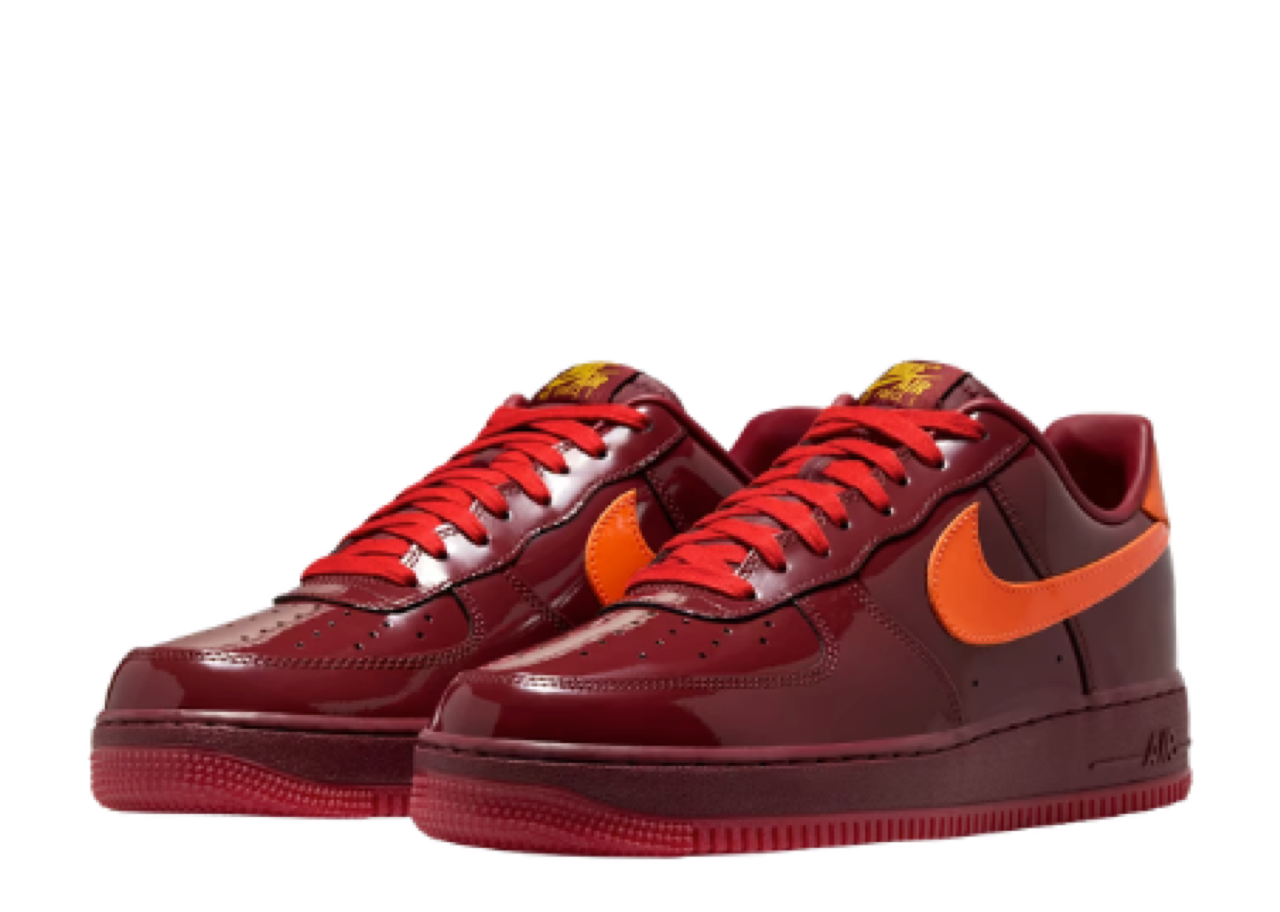 Nike Air Force 1 Low Patent Leather Dark Team Red Safety Orange - photo 2