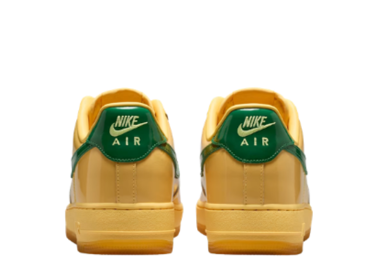 Nike Air Force 1 Low Patent Leather Topaz Gold Pine Green - photo 3