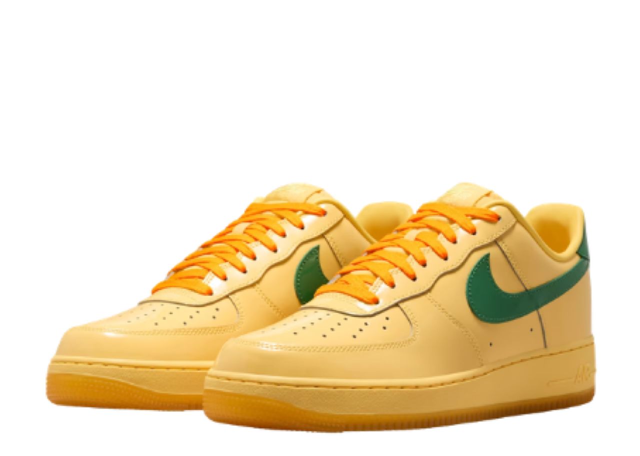 Nike Air Force 1 Low Patent Leather Topaz Gold Pine Green - photo 2