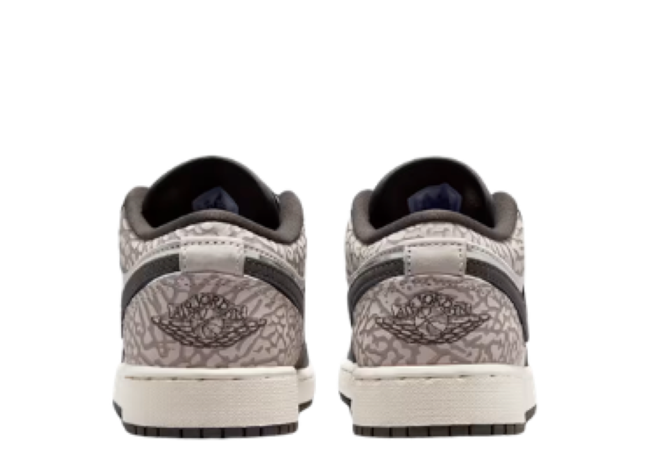 Air Jordan 1 Low SE Sail Deep Pewter Elephent Print (Grade School) - photo 3