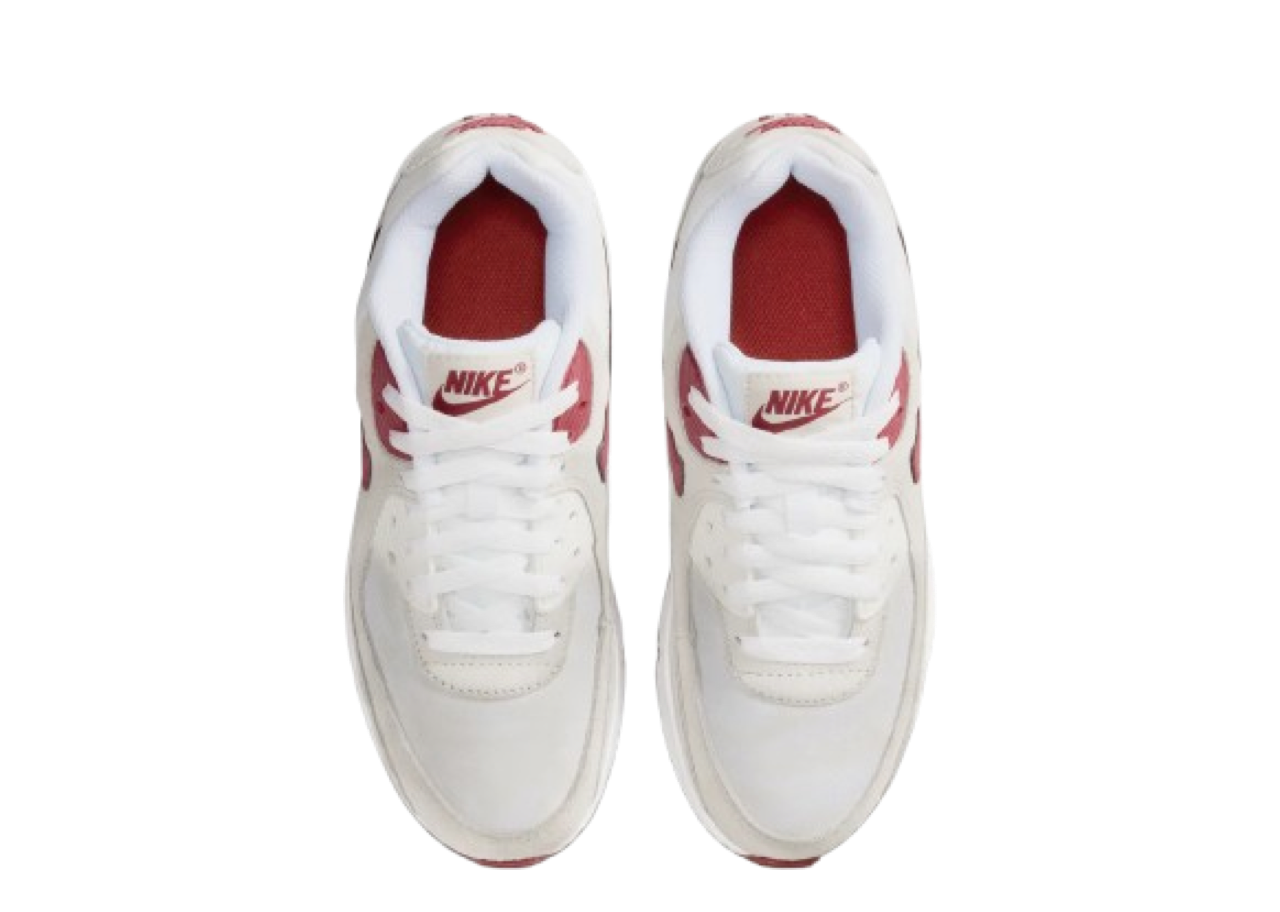 Nike Air Max 90 SE White Light Bone Crimson (Grade School) - photo 2