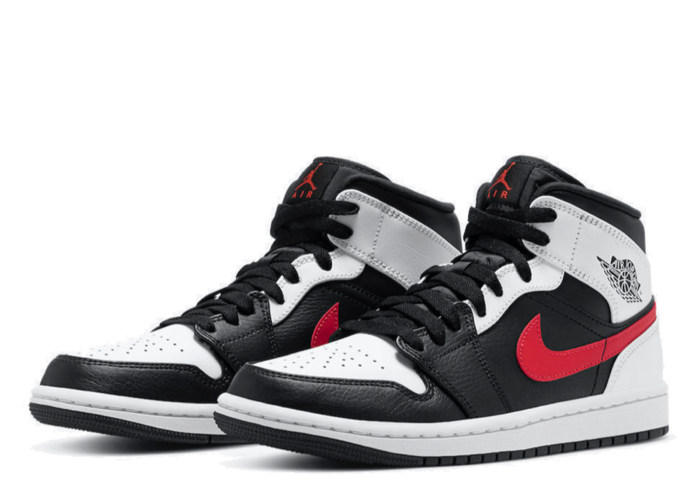 Air Jordan 1 Mid Black Chile Red White - photo 2