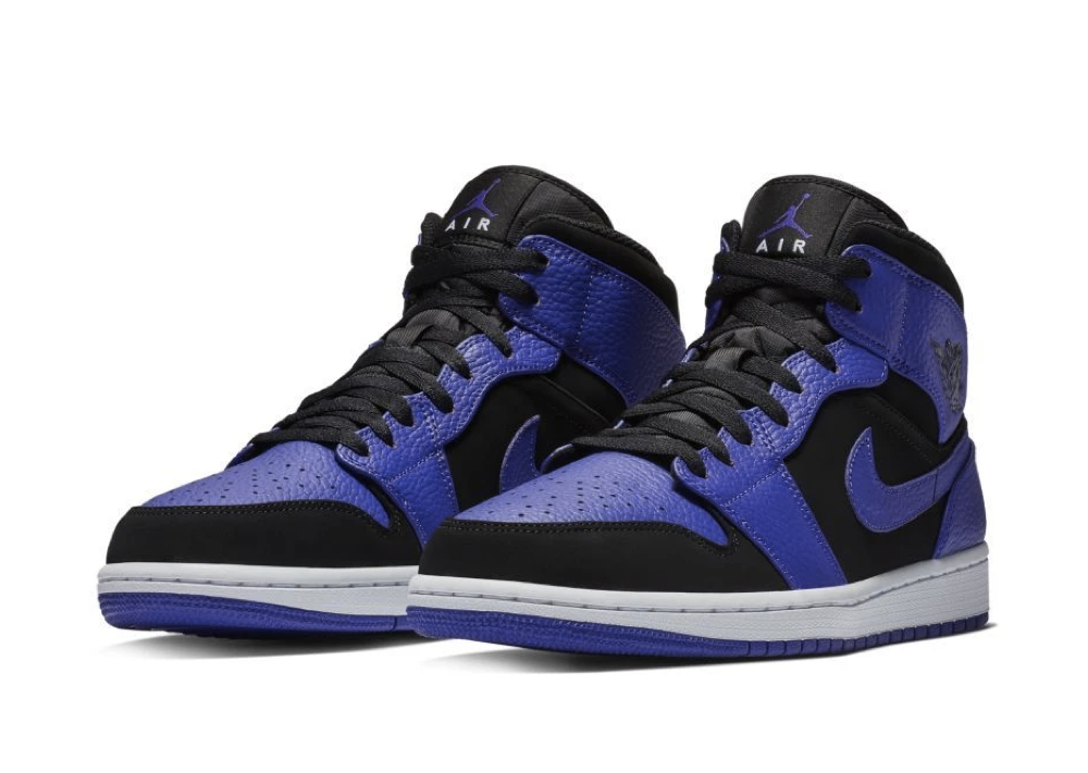Air Jordan 1 Mid Black Dark Concord (Grade School) - photo 2