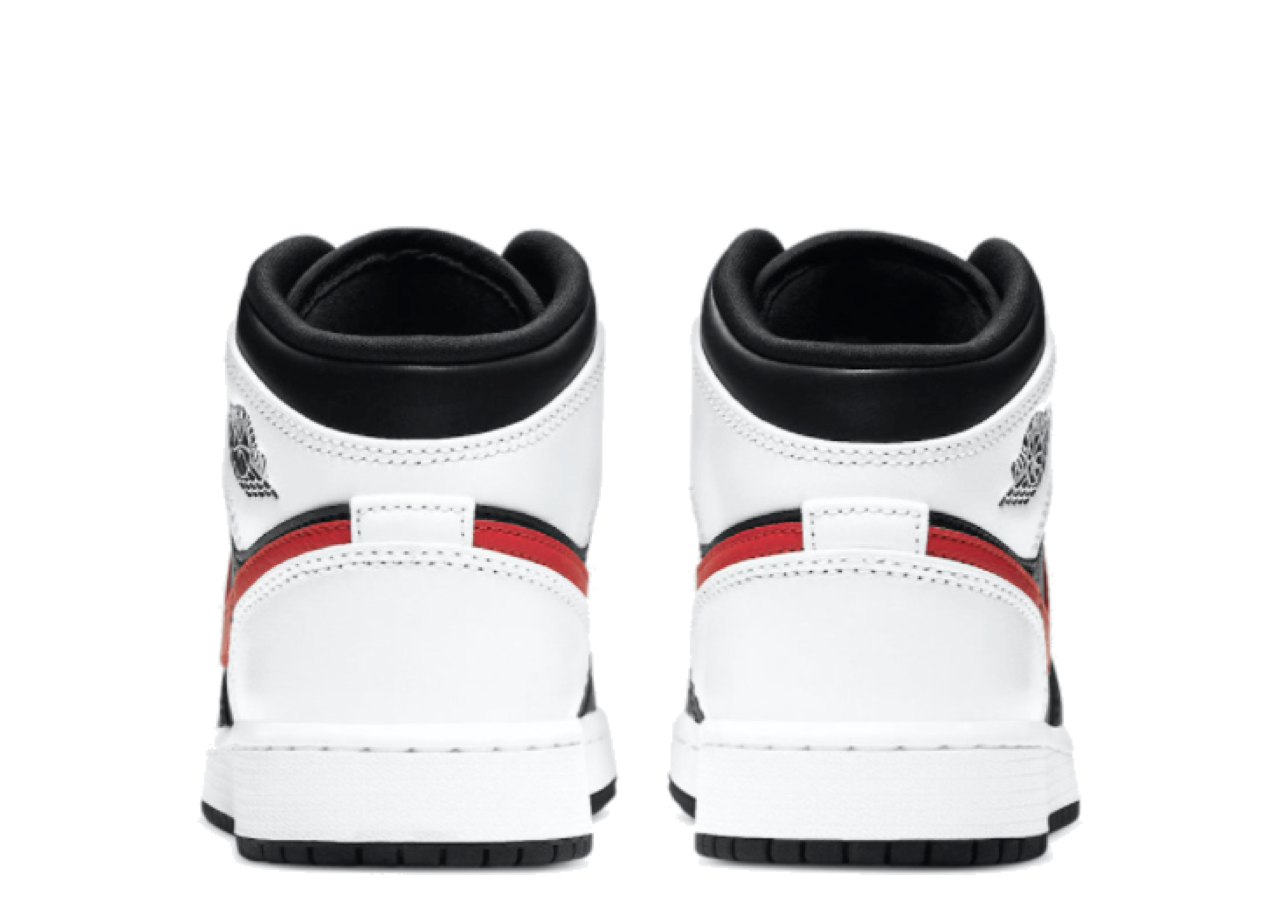 Air Jordan 1 Mid White Black Chile Red (Grade School) - photo 3