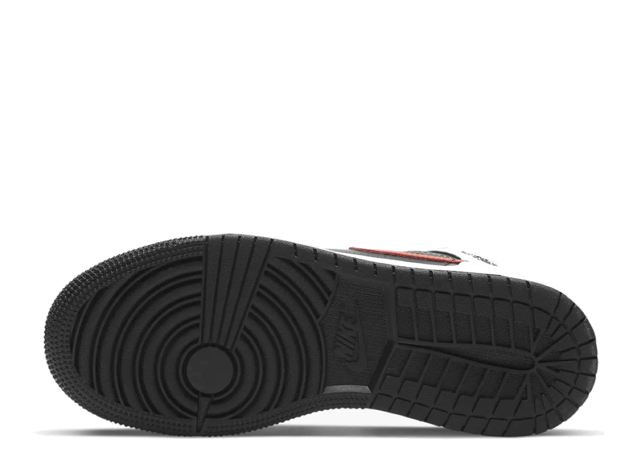 Air Jordan 1 Mid White Black Chile Red (Grade School) - photo 4