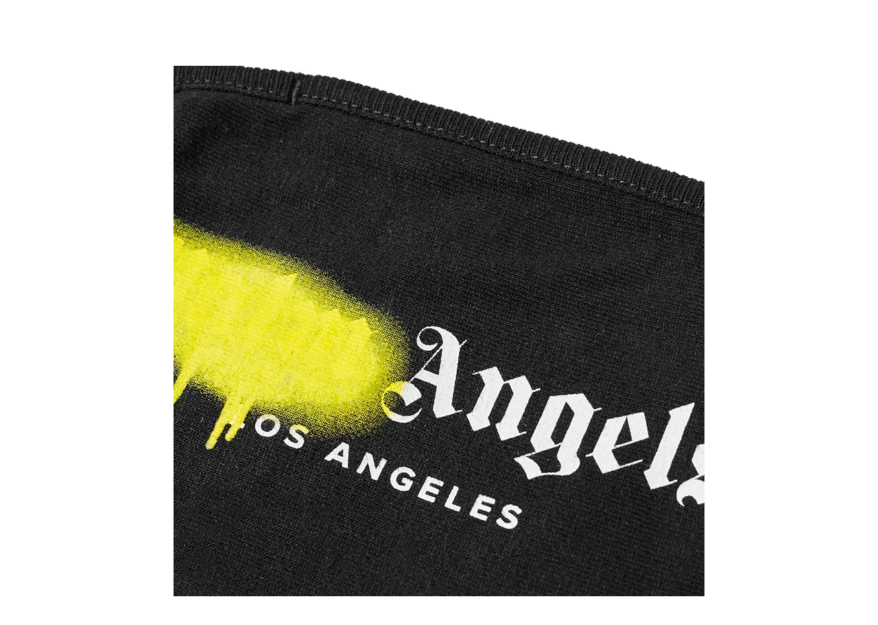 Palm Angels LA Sprayed Logo Mask Black Yellow - photo 2