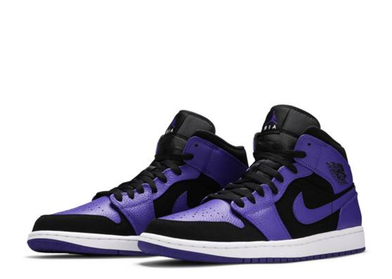 Air Jordan 1 Mid Black Dark Concord - photo 2
