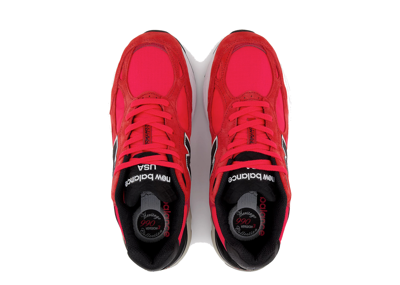 New Balance 990v3 Made In USA Red Suede - photo 3