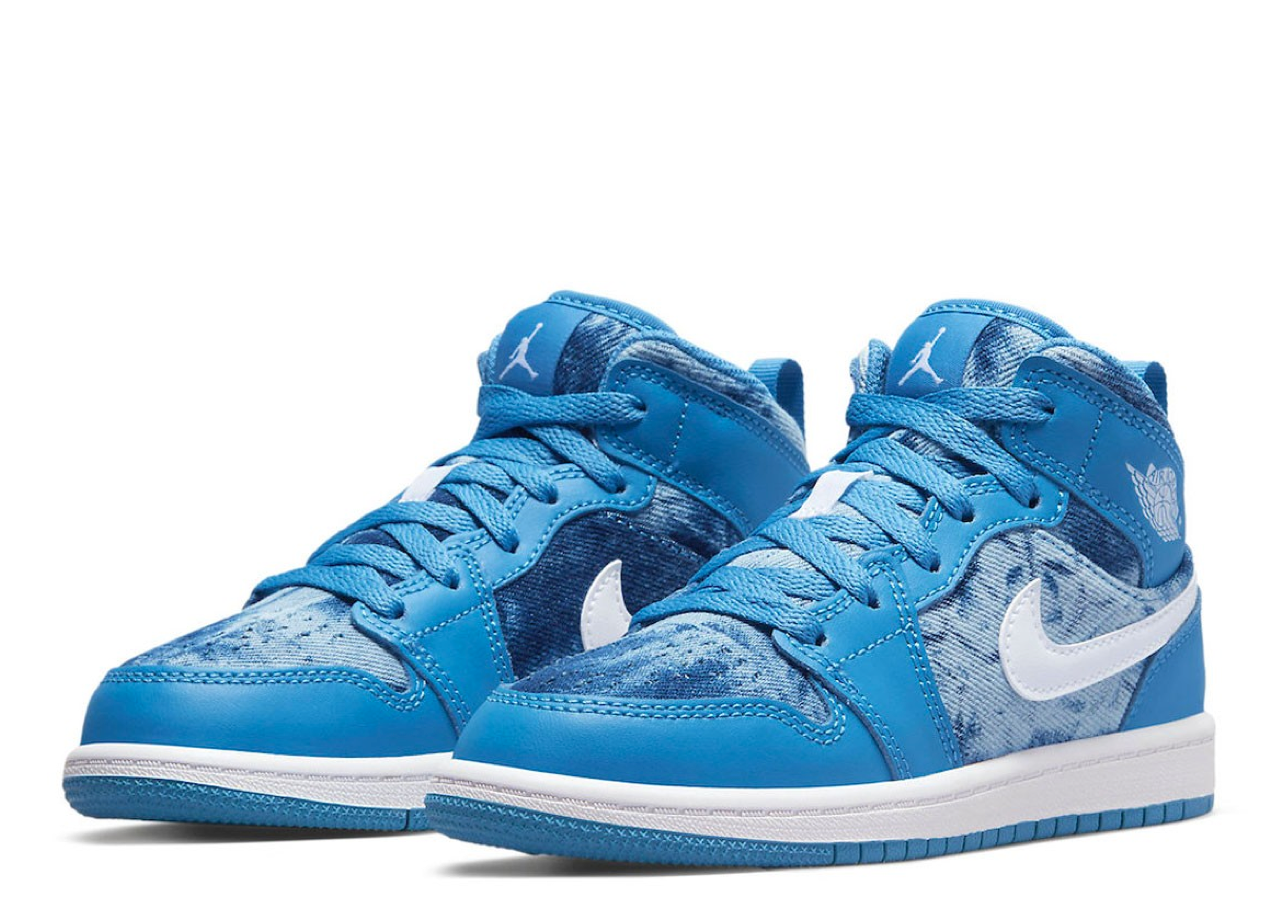 Air Jordan 1 Mid Washed Denim (Pre-School) - photo 2