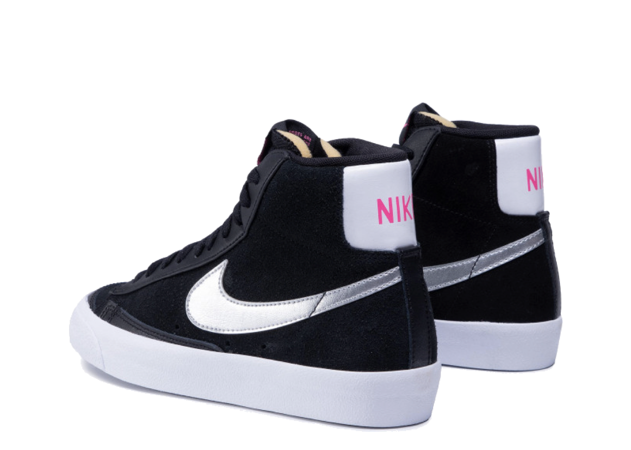 Nike Blazer 77 Mid Vintage Black Metallic Silver (Women's) - photo 3