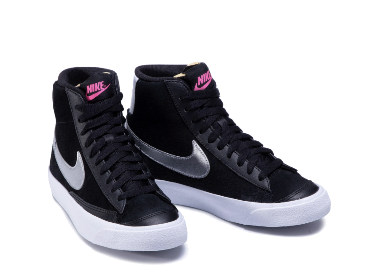 Nike Blazer 77 Mid Vintage Black Metallic Silver (Women's) - photo 2