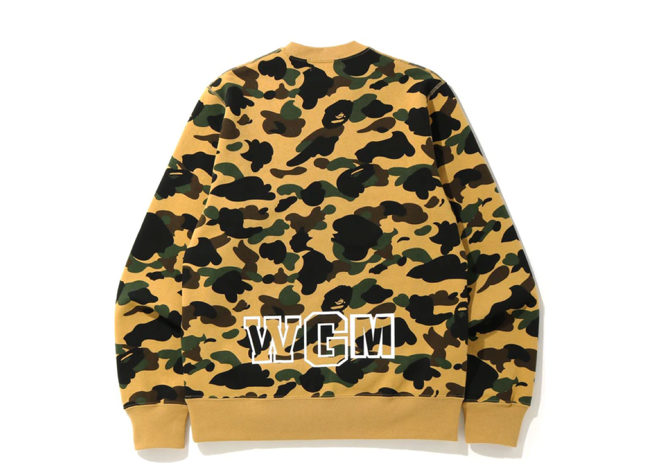 BAPE 1st Camo White Shark Crewneck Yellow - photo 2