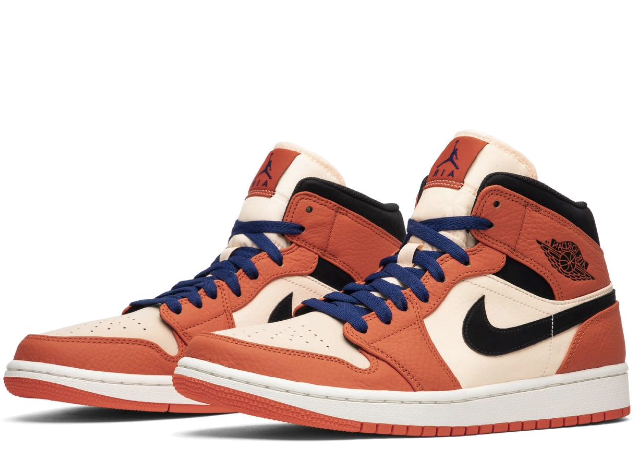 Air Jordan 1 Mid Team Orange Black - photo 2